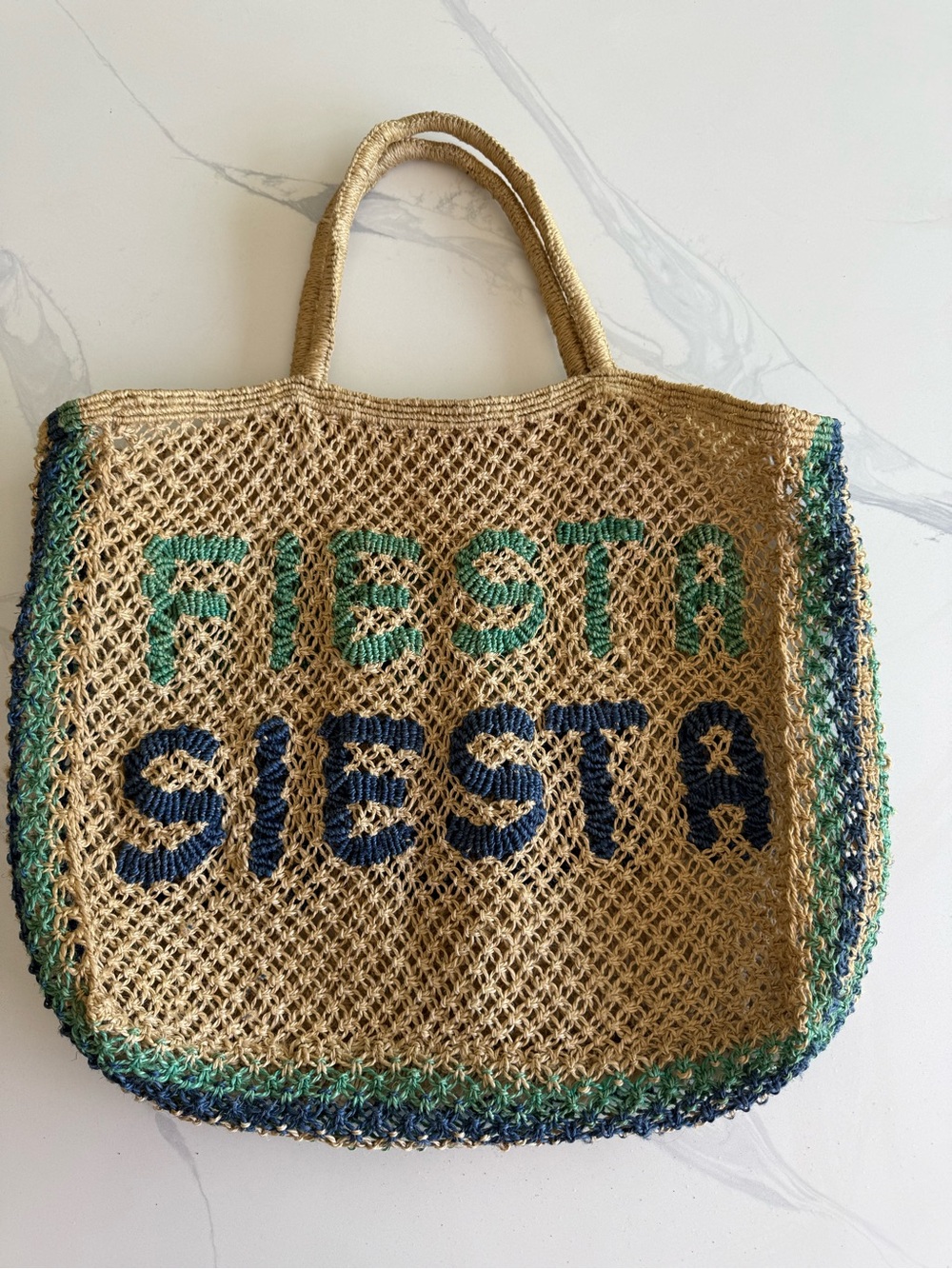 The Jacksons NWOT Natural 100% Jute Tote Bag Fiesta / Siesta (Party / Nap)